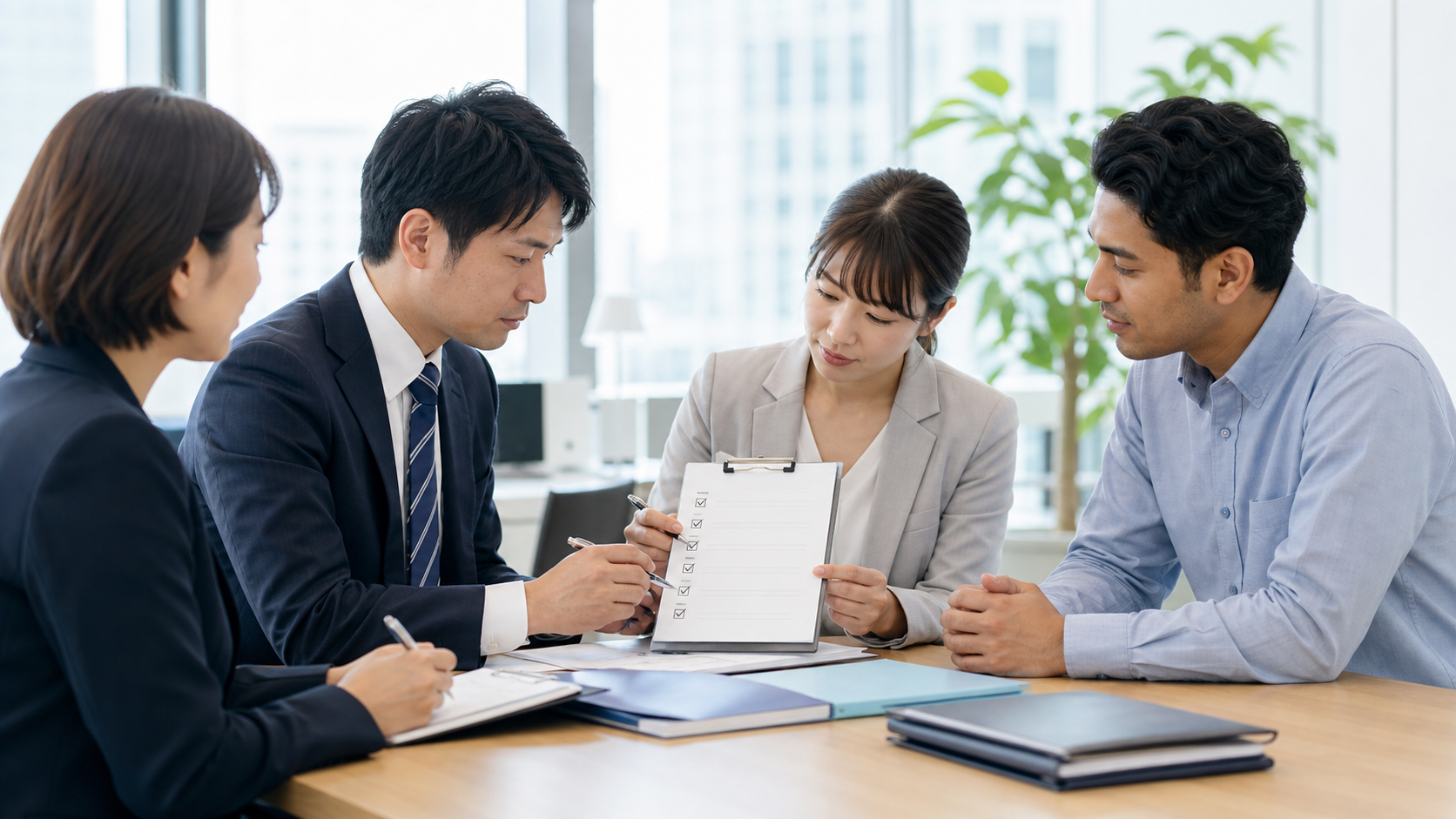 会社が社会保険資格を正しく管理する様子