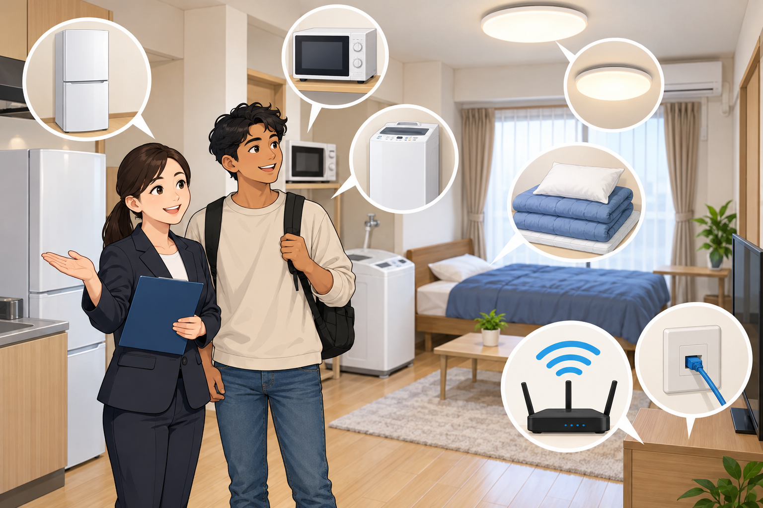 入居前に確認したい家具家電と有線LAN・Wi-Fi環境