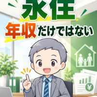 永住申請は年収だけではないと伝える縦型サムネイル